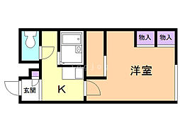 レオパレスプレミール 1Kの間取図画像