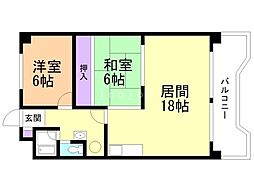 第3宏友ハイツ 2LDKの間取図画像