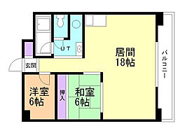第2宏友ハイツ 2LDKの間取図画像
