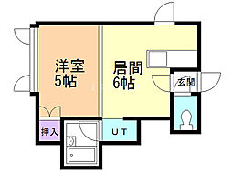 リア・クリスタル 1DKの間取図画像