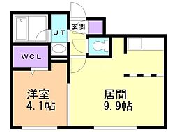 メルヴェイユ琴似 1LDKの間取図画像