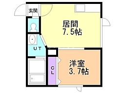 エルソル発寒 1DKの間取図画像