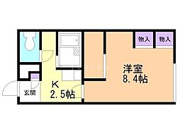 レオパレスロワジール西野C 1Kの間取図画像