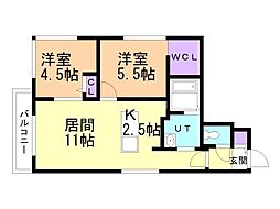 NextAve.TEINE 2LDKの間取図画像