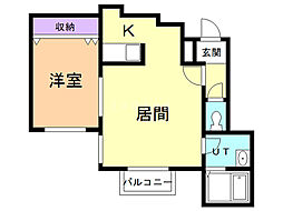 クラリス琴似 1LDKの間取図画像