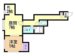 ルポ・プルミエール 1LDKの間取図画像