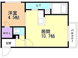 J・rassurer 1LDKの間取図画像