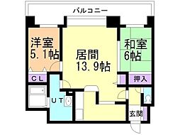 ソレイユ発寒 2LDKの間取図画像