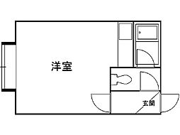 プレジデント9 ワンルームの間取図画像
