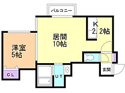 ノースポイント発寒 1LDKの間取図画像