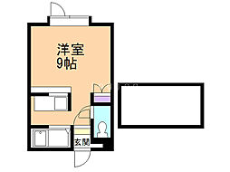 ロイヤルセブンB 1Kの間取図画像