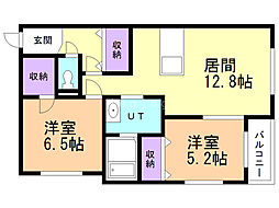 COMSAP24グランドステージ 2LDKの間取図画像