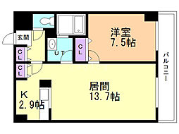 フェバリットラ・クワトロ 1LDKの間取図画像