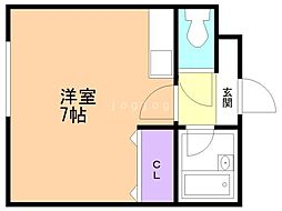 K・2・6ハイツ ワンルームの間取図画像