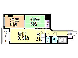コート琴似 2LDKの間取図画像