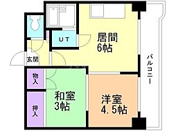 ヴィブレ大和 2DKの間取図画像
