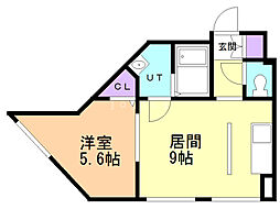 グランムーン宮の沢 1LDKの間取図画像