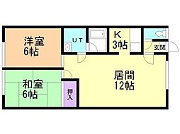 宮の沢3・5ハイツ 2LDKの間取図画像