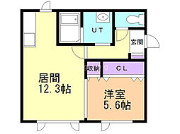 Epic12 1LDKの間取図画像