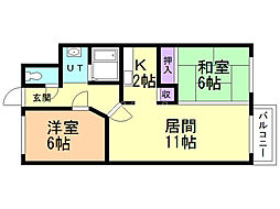 ケントピア 2LDKの間取図画像