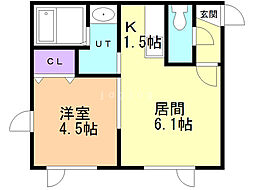 アーバンモード 1DKの間取図画像