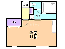 ピレア 2階ワンルームの間取り
