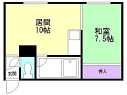 愛マンション 1LDKの間取図画像