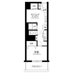 川口寿コーポ 1DKの間取図画像
