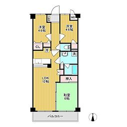 サンウェルティ 3LDKの間取図画像