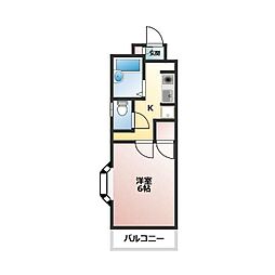 カーサエスペランサ 1Kの間取図画像