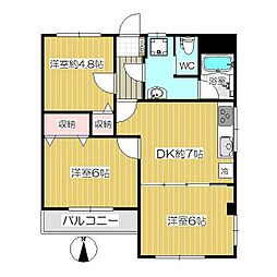メゾンマルタカ 3DKの間取図画像