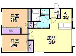 間取図画像 2LDK
