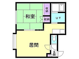 パークサイド南郷 1LDKの間取図画像