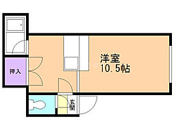 マクセル12/100 ワンルームの間取図画像