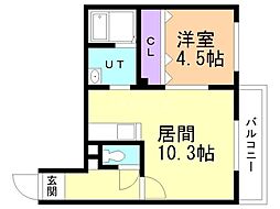 札幌市白石区栄通13丁目マンション 1LDKの間取図画像
