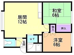 シャルマン3 2LDKの間取図画像