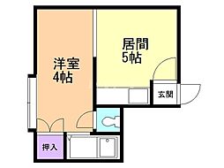 メイプルハウス白石 1DKの間取図画像