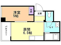 松本ビル 1DKの間取図画像