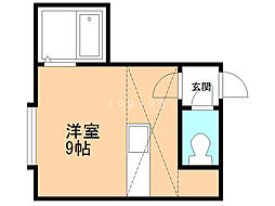 プレスティジャス美園 ワンルームの間取図画像