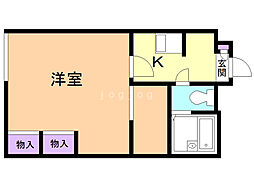 レオパレスオルシス 1Kの間取図画像