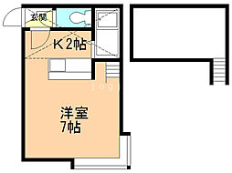 アルノルテ白石 1Kの間取図画像