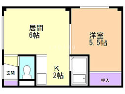 プロムナード17 1LDKの間取図画像