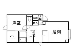 シャーメゾンアルファ-6B 1LDKの間取図画像