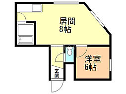 グレース北郷 1LDKの間取図画像