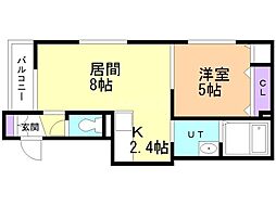 ルミエールアンフィニ 1LDKの間取図画像