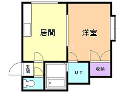 ナンゴウ18プロパティーズ 1DKの間取図画像