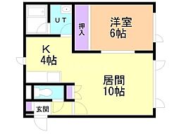 ヴェリーハイツ 1LDKの間取図画像