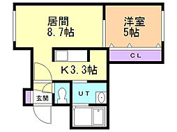 CUBE16 1LDKの間取図画像