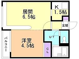 ダイアナ白石ヒルズ2 1LDKの間取図画像