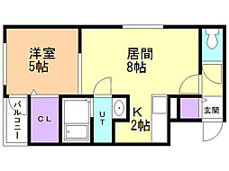 ルーヴェ本郷通 1LDKの間取図画像